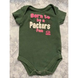 NFL Green Bay Packers Football Baby Girl Onesie Bodysuit Outfit, Size 3-6 months